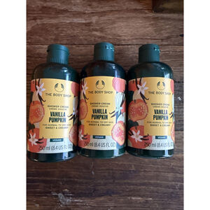 THE BODY SHOP‎ SHOWER CREAM VANILLA PUMPKIN NORMAL /DRY VEGAN 8.4 OZ. LOT OF (3)
